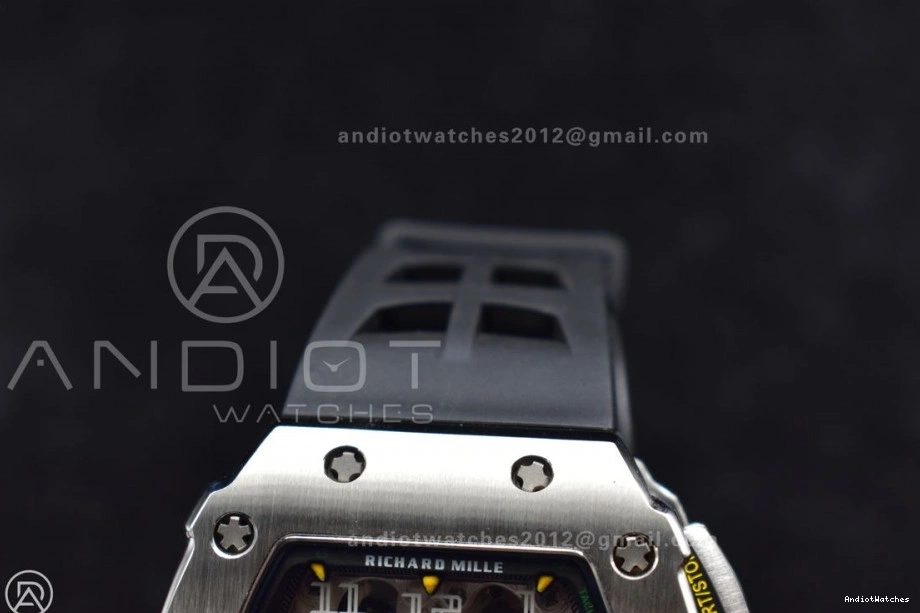 Crystal 1025 1:1 Edition A7750 RM011 Chrono Sophisticated Black on Dial Strap Rubber SS KVF Black V Best 0306